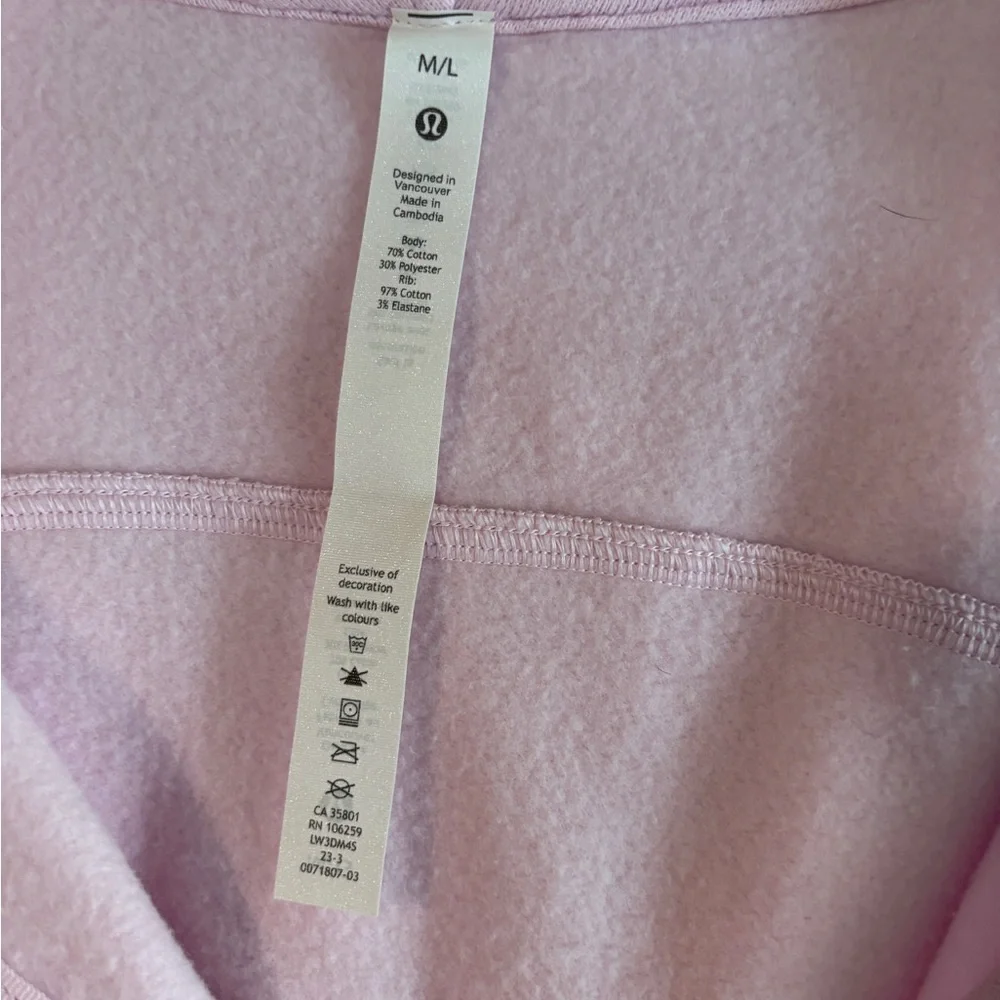 lululemon athletica Light Pink Half-Zip Hooded Pullover